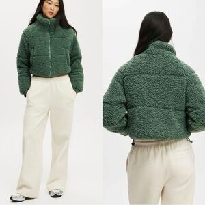 Cotton On The Mother Puffer Cropped Sherpa Jacket